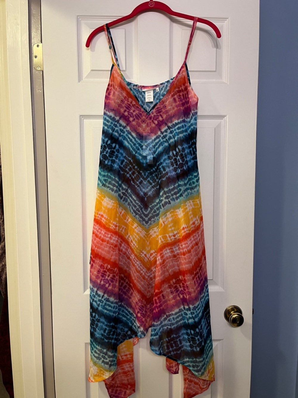Bleu Rod Beattie Multicolor Tie-Dye Asymmetrical Swim Coverup